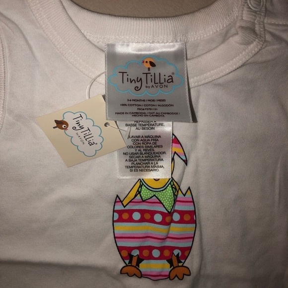 3/$25 🍄 NWT Tiny Tillia by Avon Easter Chick Cotton Baby Onesie Size 3-6 months - Picture 5 of 5